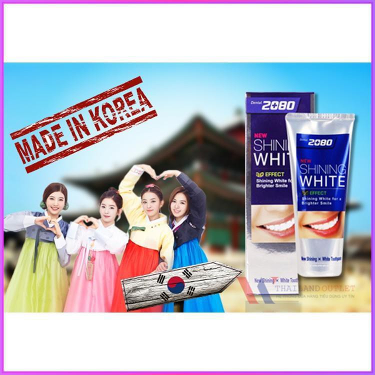 Kem đánh răng siêu trắng tẩy sạch vết ố trên răng 2080 Shining White 3D Effect Hàn Quốc 100g