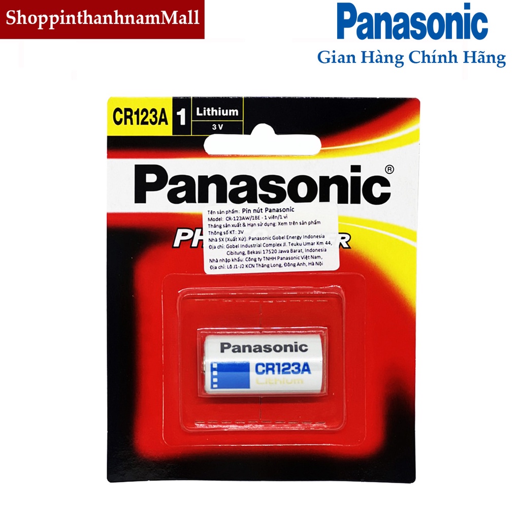 Pin CR123A Panasonic lithium 3V vỉ 1 viên chính hãng