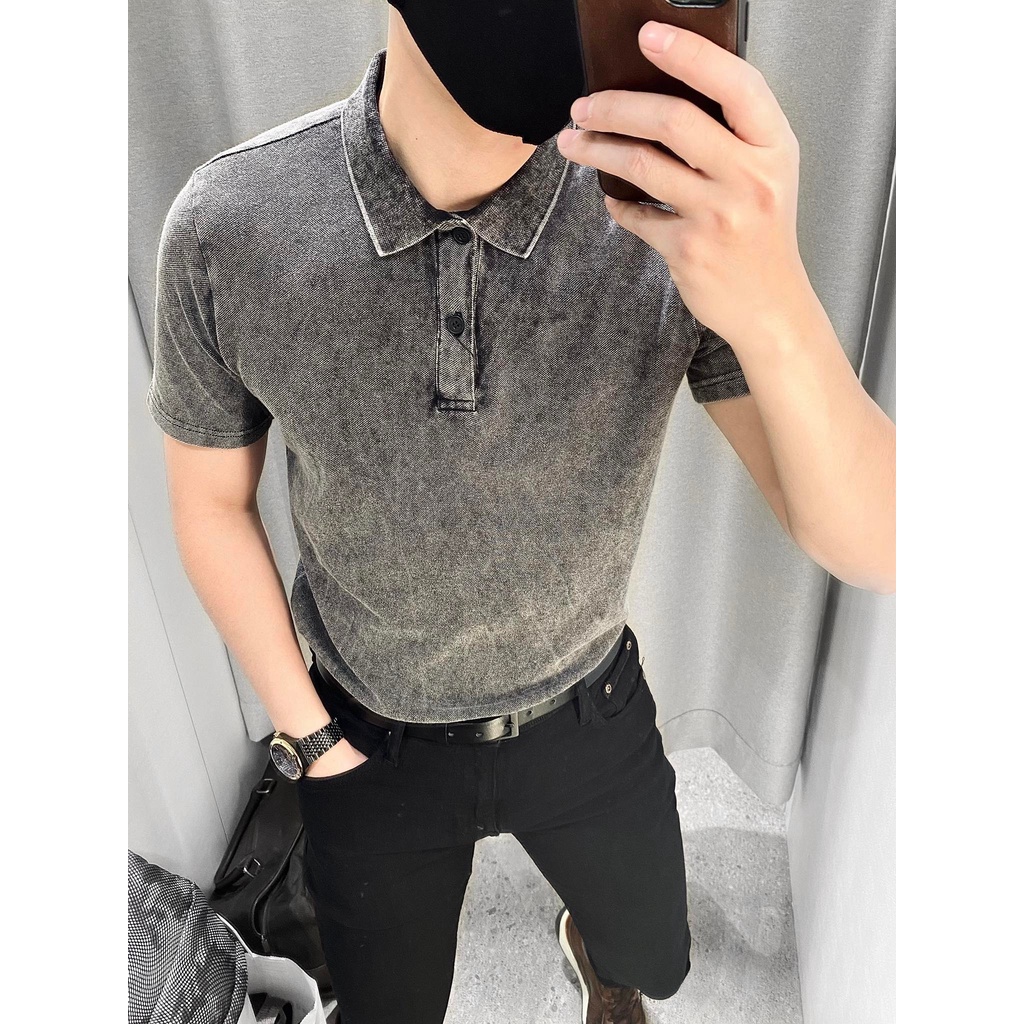 Áo Có Cổ Màu Loang