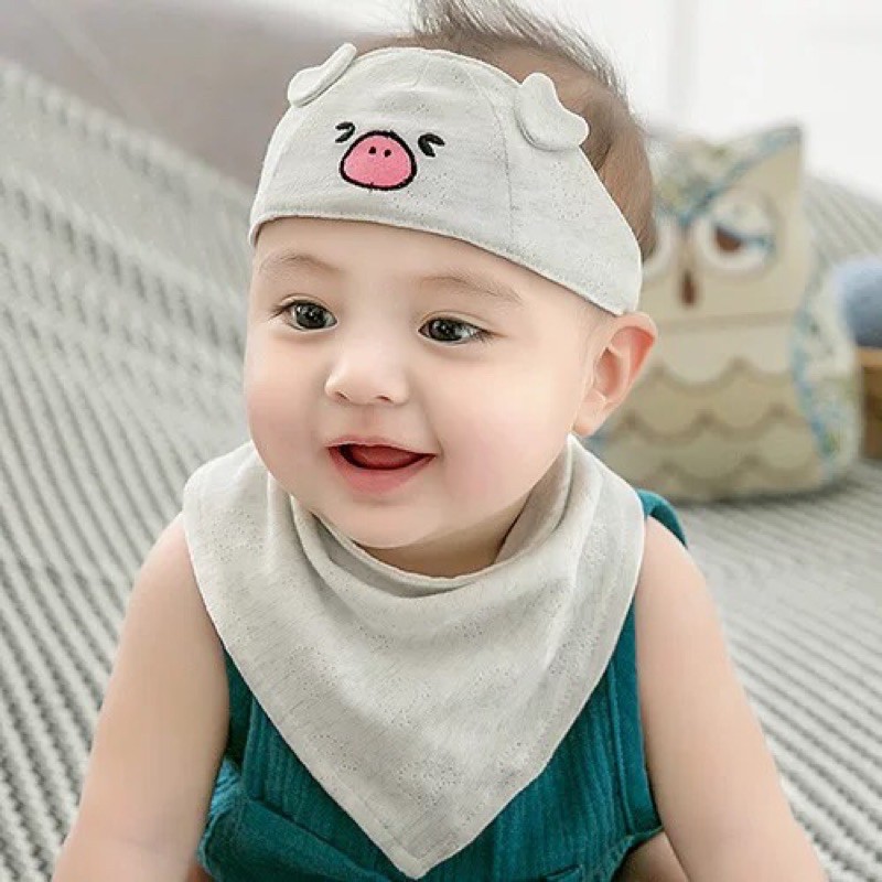 Set yếm kèm turban cho bé, bé trai, bé gái - LunaKids [Ảnh thật]