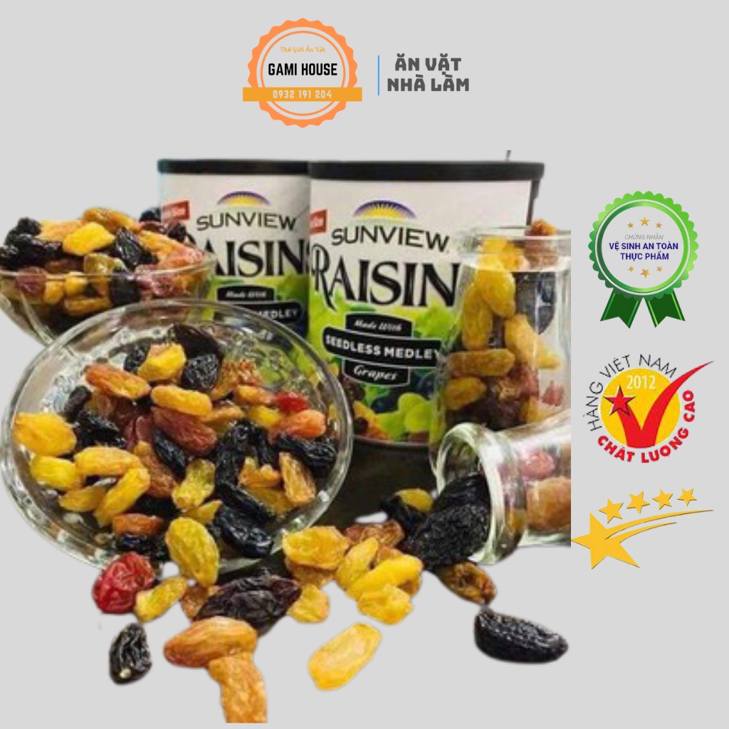 Nho khô Sunview Raisin hộp 425g - Chuẩn Hàng Mỹ Loại Ngon
