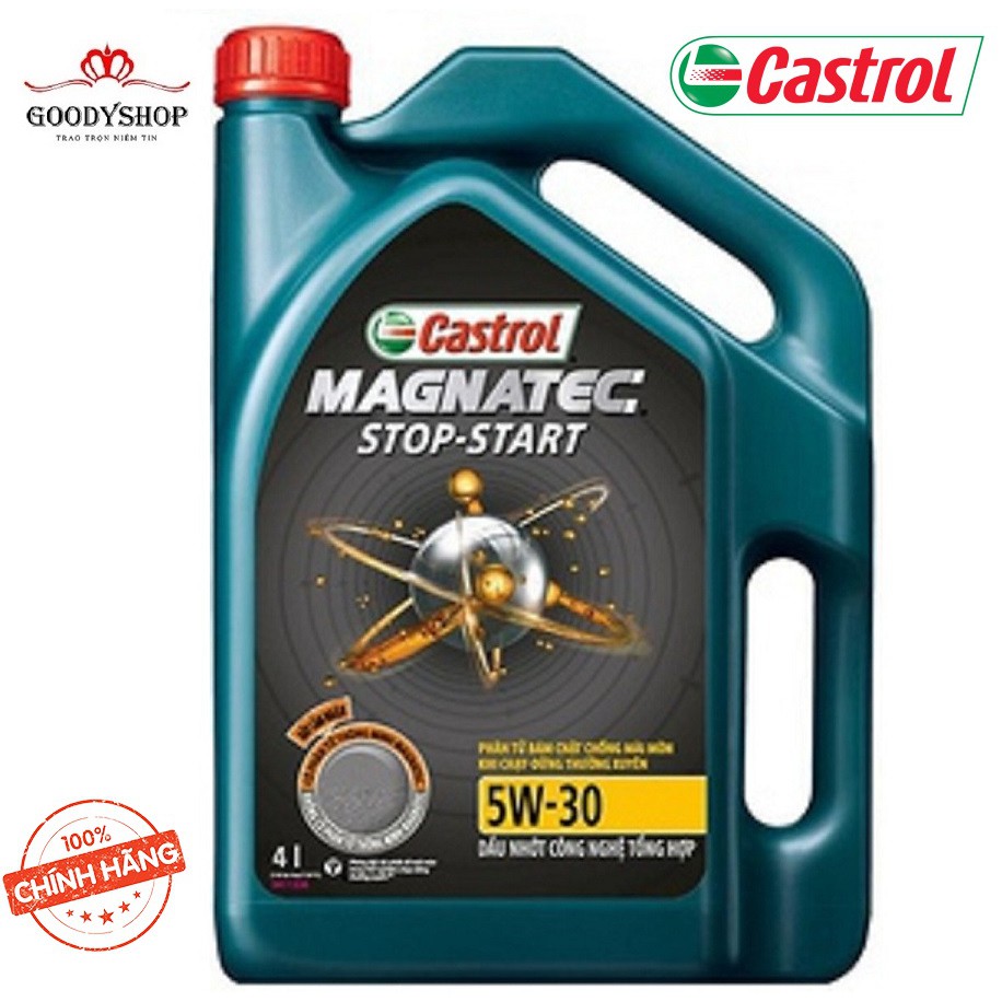 Dầu nhớt công nghệ tổng hợp cao cấp dành cho xe ô tô Castrol magnatec stop-start 5w30 Can 4 lít