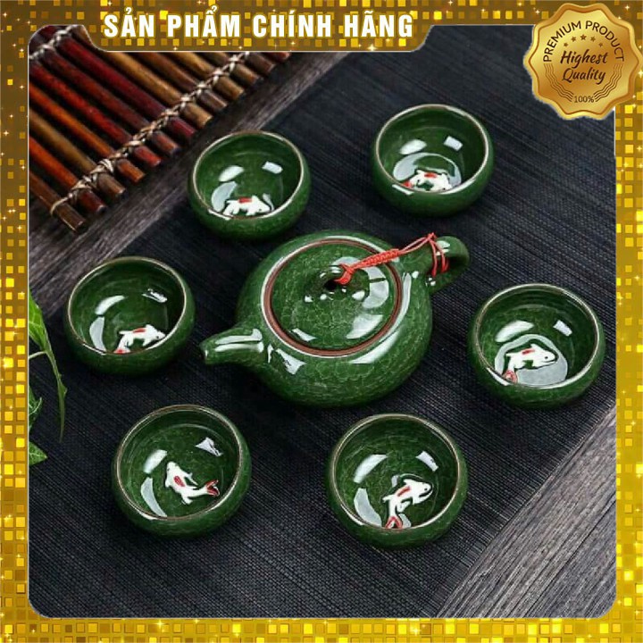 ban Hot- Bộ ấm trà 3D men bóng loại 1 + Tặng kèm túi đựng xách tay Sale siêu rẻ