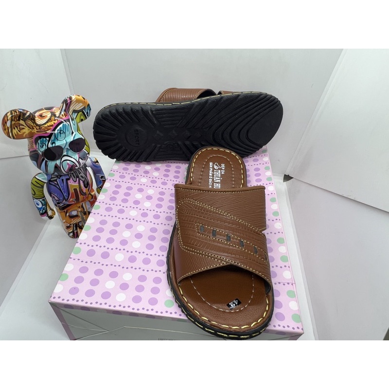 Dép da tất cả đèo may quay