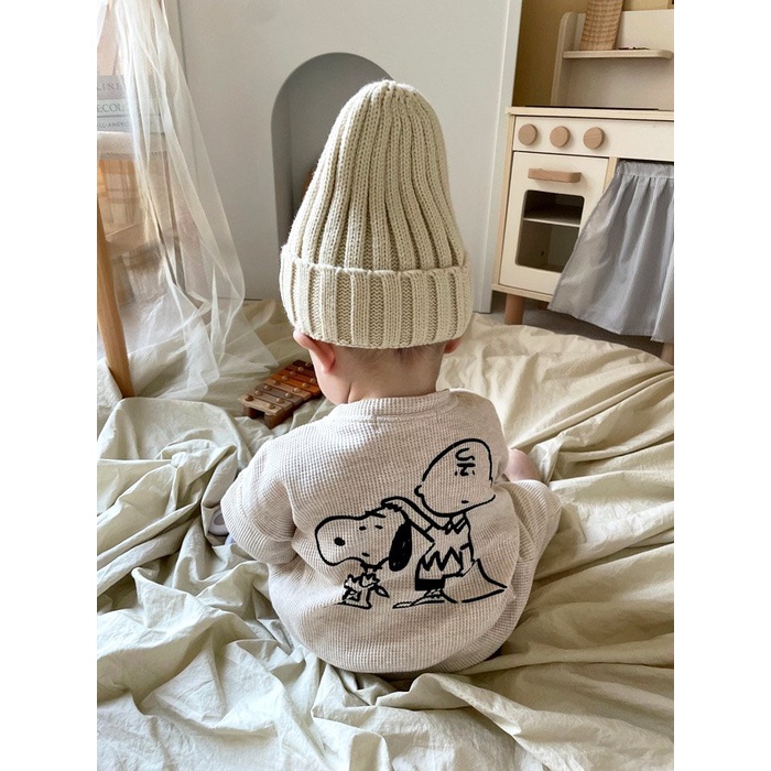 Bộ quần áo nỉ len tăm cực đáng yêu thu đông cho bé trai gái 10-25kg