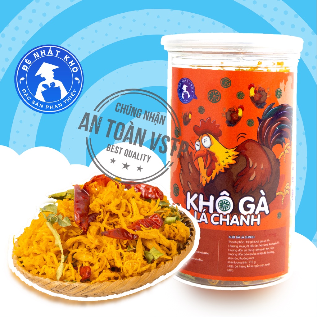 Khô gà lá chanh 300g đồ ăn vặt ngon giá rẻ Đệ Nhất Khô Đặc Sản Phan Thiết AV09