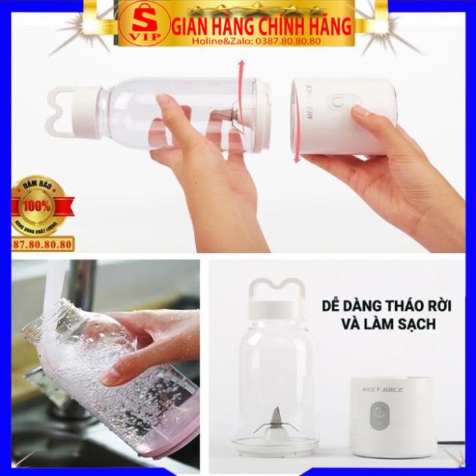 [ LOẠI MỚI CAO CẤP ] Máy xay sinh tố cầm tay đa năng/ Máy xay sinh tố mini sạc điện chỉ với 9 giây Meet Juice 500ml