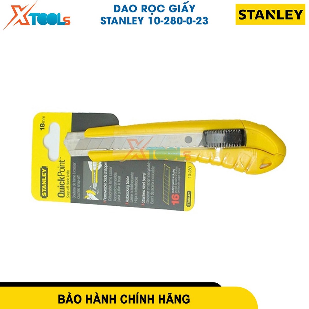 Dao rọc giấy Stanley 10-280-0-23 kích thước lưỡi 18x174mm lưỡi thép cứng chắc, sắc bén, thanh trượt -CHÍNH HÃNG-XTOOLS