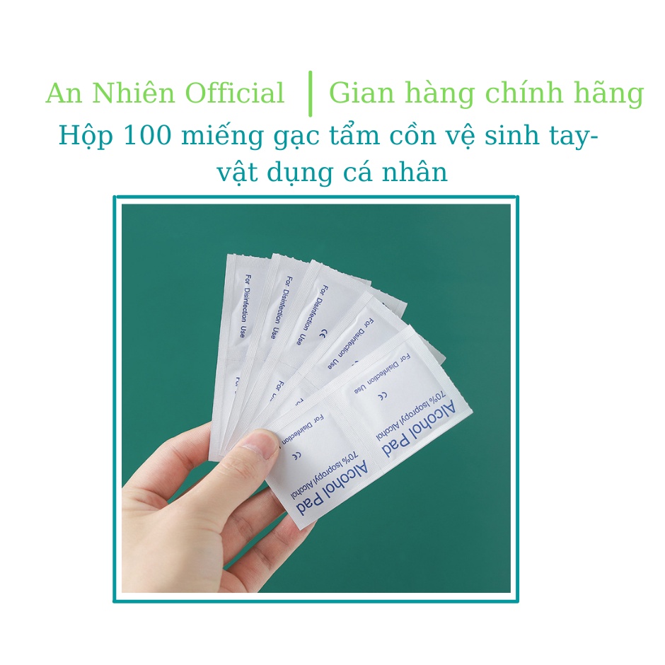 Gạc Tẩm Cồn 70 Độ Tiệt Trùng Alcohol Pads Greetmed (hộp 100 miếng) sát khuẩn vệ sinh tay và vật dụng