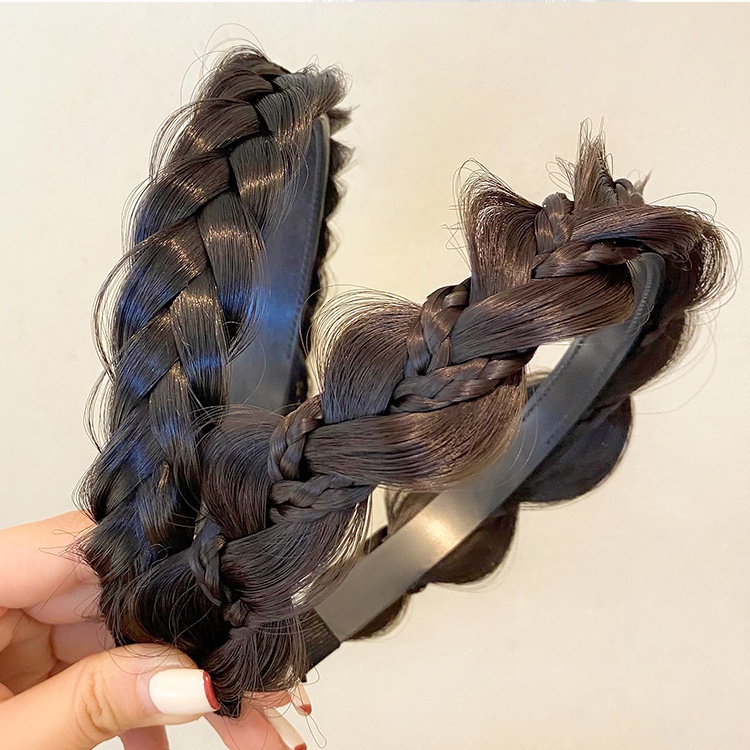 Băng Đô Tóc Giả Thắt Bím Liền Mạch Tự Nhiên Chống Trượt Mới