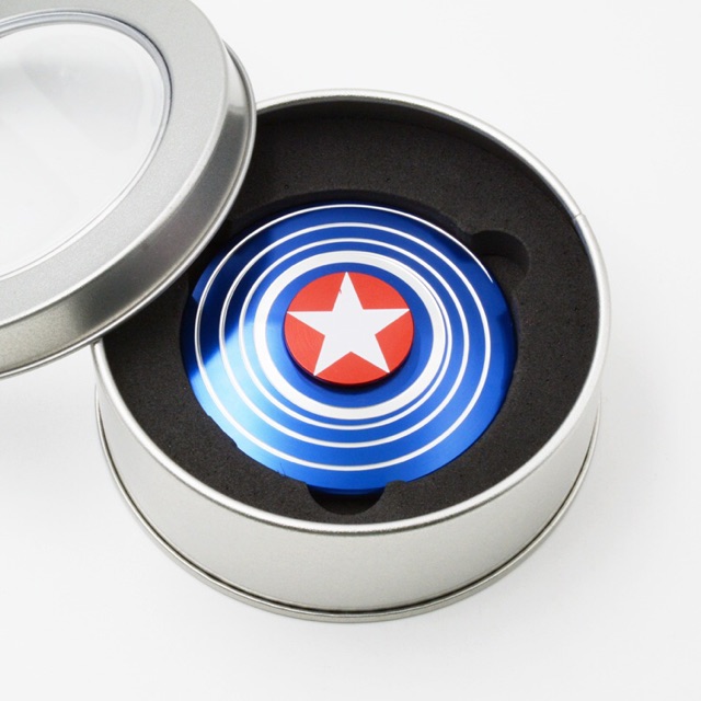 (Chọn màu) CON QUAY SPINNER KIM LOẠI CAPTAIN AMERICA CAO CẤP