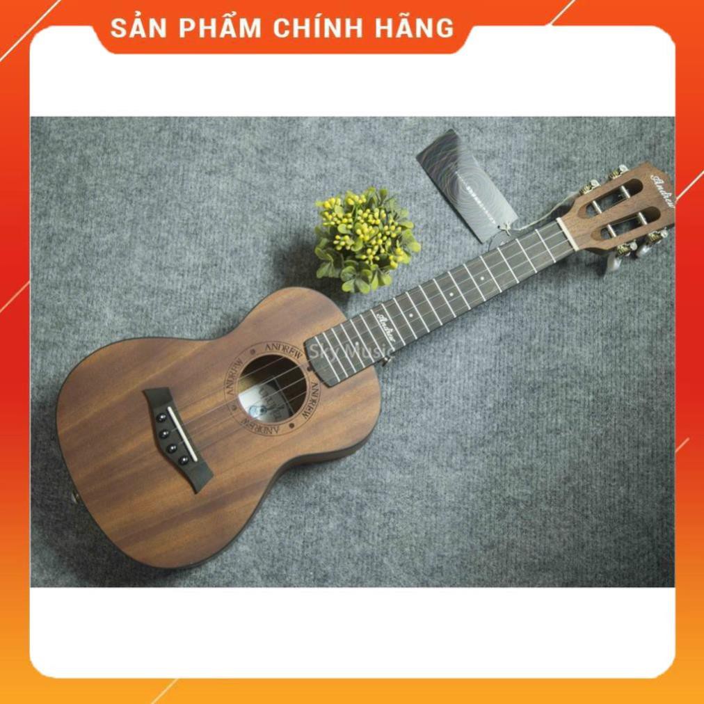 [Hàng chuẩn loại 1] Đàn Ukulele Concert 23inch Andrew Màu Gỗ Cổ Điển Siêu Xịn (Tặng Kèm Full Phụ Kiện)