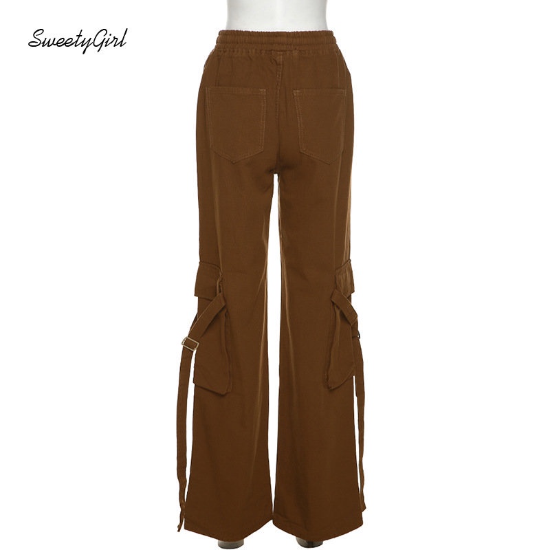 Quần ống rộng Lưng Thấp Màu Trơn Thời Trang 2022 Dành Cho Nữ