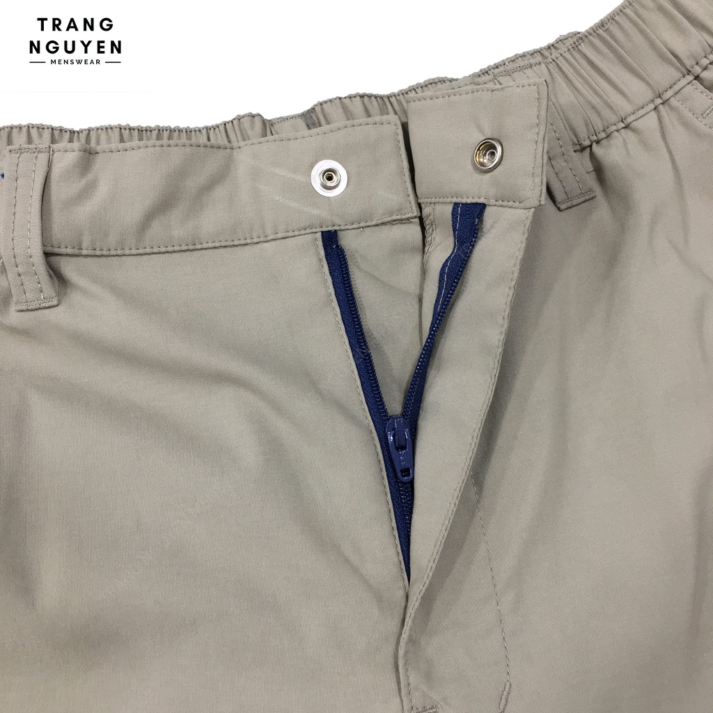 Quần Short Lửng Nam Lưng Thun Dây Kéo Vải Dù Lụa Co Giãn 54-80kg cao cấp