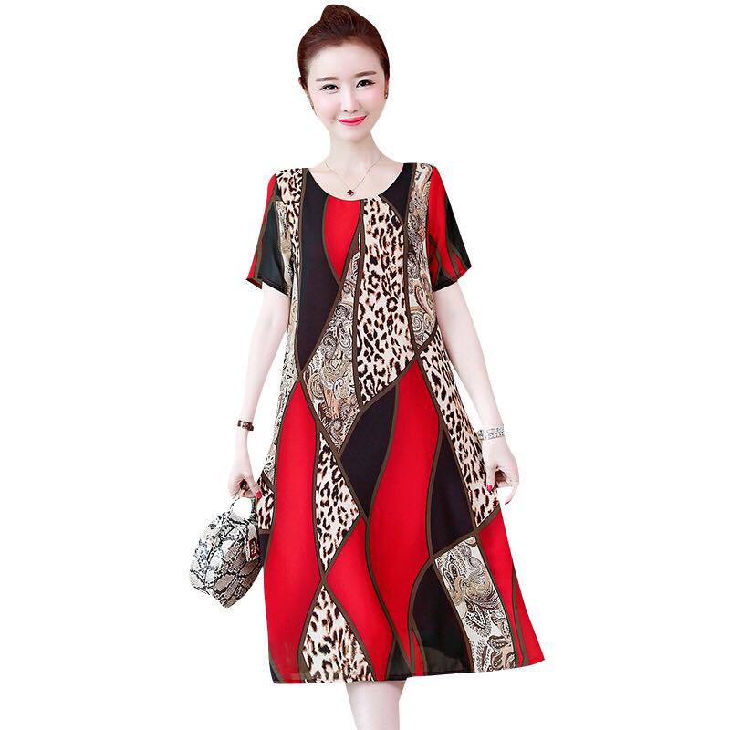 Đầm trung niên cho mẹ , dự tiệc ,  chất lụa voan mịn, ngắn tay dài phủ gối , thoáng mát,siêu sang tinh tế mã số 01616