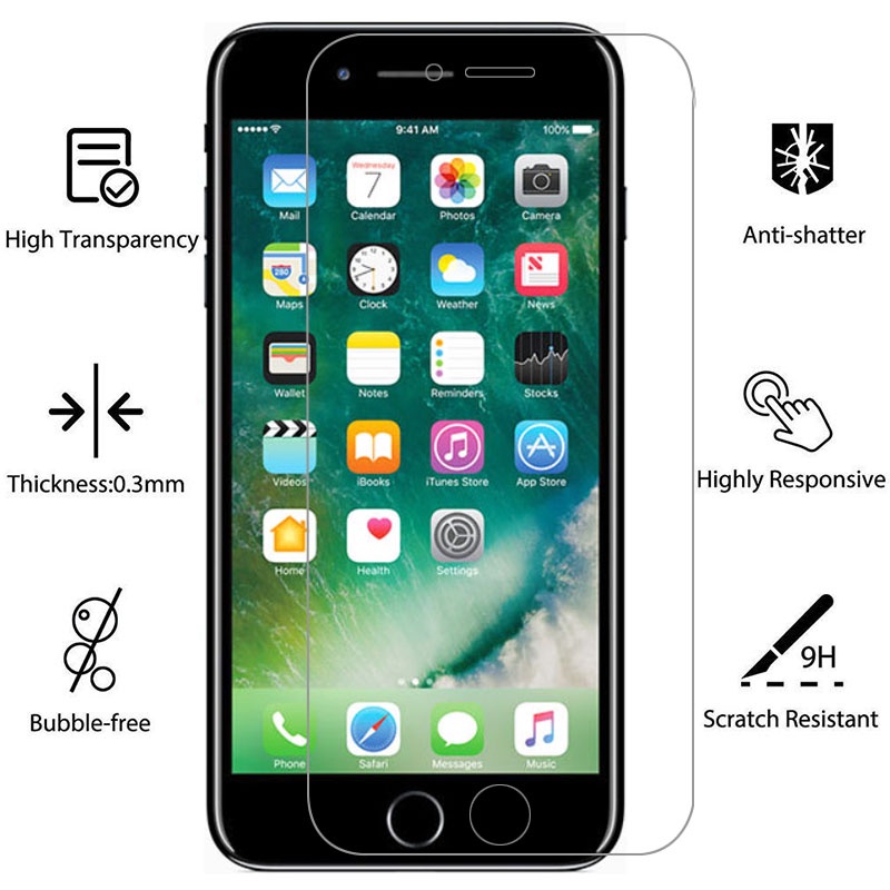Kính cường lực bảo vệ màn hình cho Iphone 7 8 Plus ốp lưng trên điện thoại i 7plus 8plus bảo vệ Coqu
