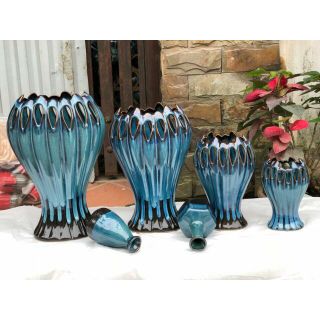 Lọ hoa bàn tay phật men hỏa biến