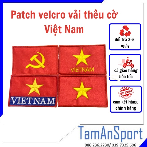 Patch vải thêu logo Cờ Việt Nam/ Cờ Đảng