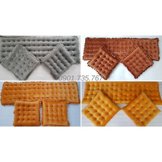 Bộ đệm ghế Vải Nhung mềm mịn theo kích thước yêu cầu