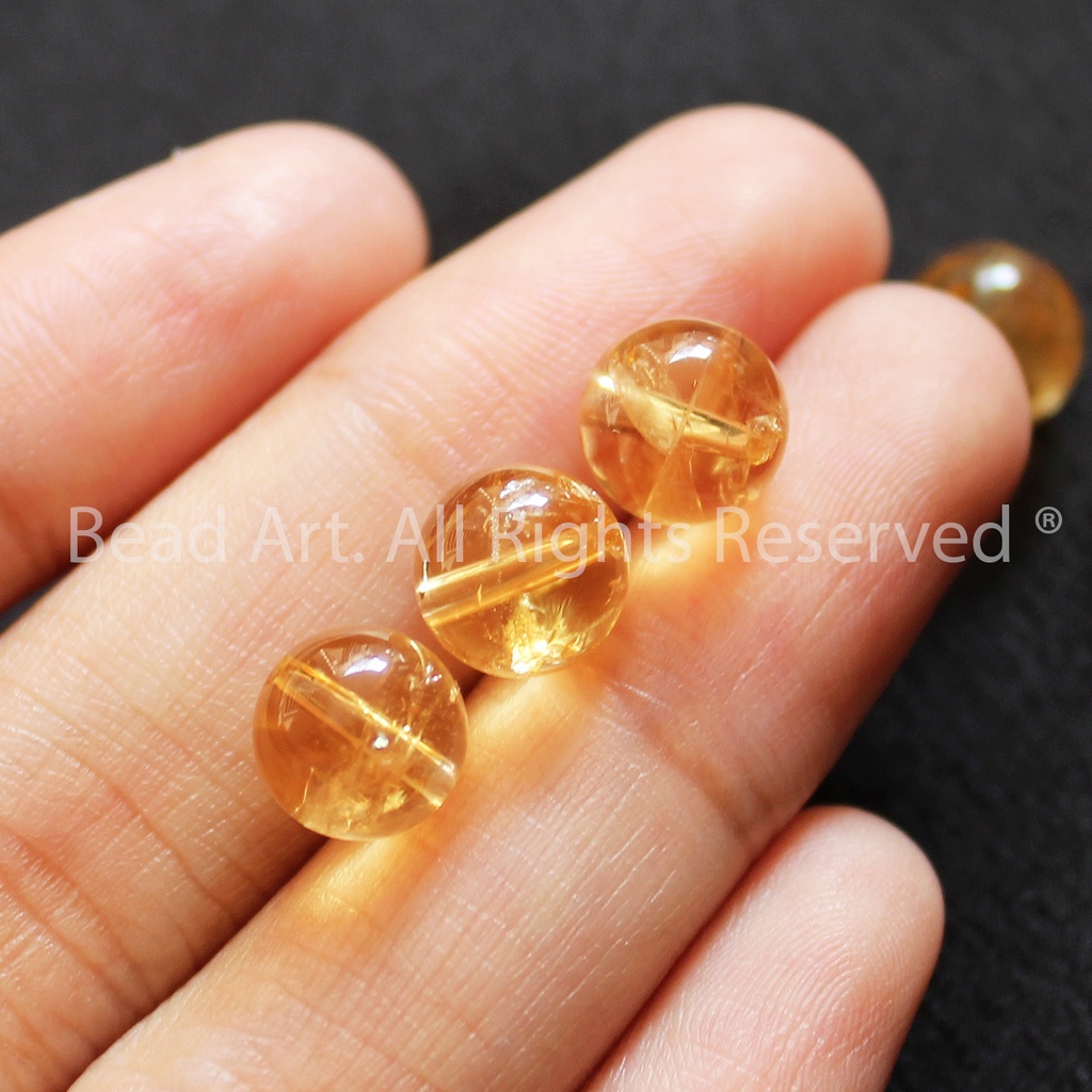 7.5-8MM T.Anh Màu Vàng Loại AAA, Đá Phong Thuỷ, Trang Sức, Vòng Tay, Chuỗi Hạt, Thổ, Kim S42