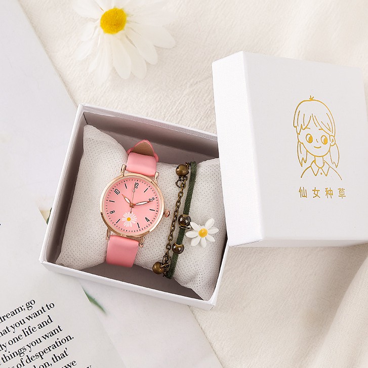 Đồng hồ thời trang nữ Mstianq MH022 mặt hoa cúc cực đẹp, nhiều màu dể dàng phối đồ, cá tính, trẻ trung