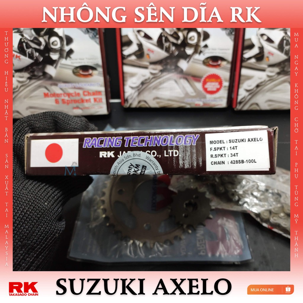 Nhông sên dĩa RK xe Axelo thương hiệu Nhật Bản