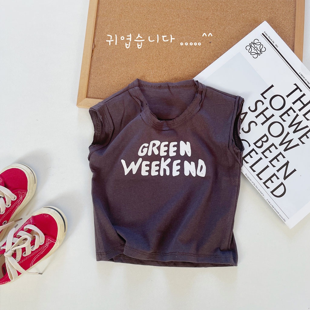 Áo ba lỗ GREEN WEEK, Áo sát nách cho bé chất cotton cực mát từ 7-27kg - LILA KIDS