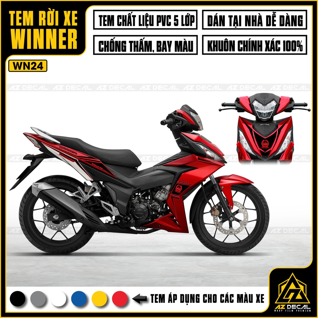 Tem Xe Winner 150 Mẫu 6SPeed | WN24 | Tem Rời Winner V1 Chống Bay Màu, Chống Nước, Cắt Khuôn Sẵn Dễ Sử Dụng
