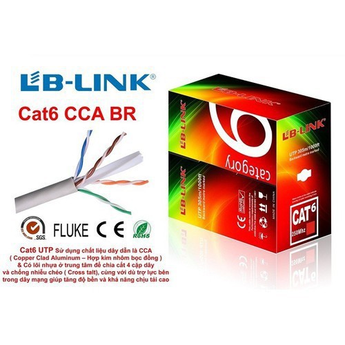 Cuộn Dây Cáp Mạng Cat 6 LB-LINK 305 mét (Tặng 100c Hạt Mạng RJ45)