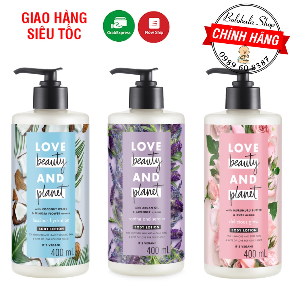 Sữa dưỡng thể Love Beauty And Planet 400ml - hàng tặng