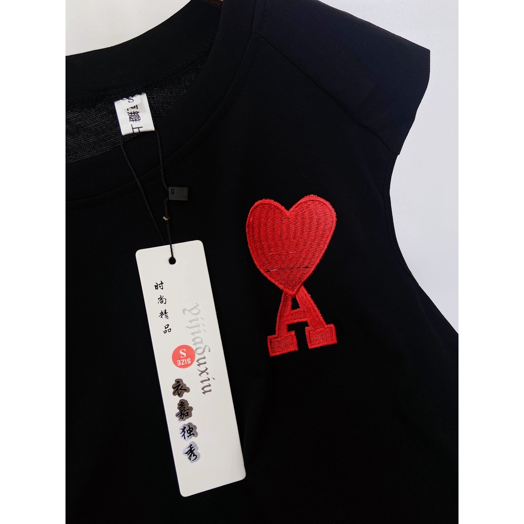 Bộ đồ mặc nhà cotton Quảng Châu, Set đồ mặc ngủ cho nữ dáng áo gile quần ngố, kiểu trơn họa tiết thêu đơn giản trẻ trung