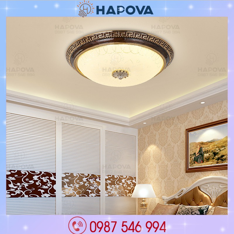 Đèn mâm ốp trần cổ điển HAPOVA LEWIN C022 đường kính 500mm