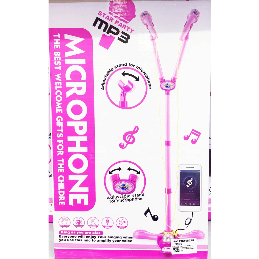 Micro hát karaoke đôi Minion pikachu pokemon cho bé