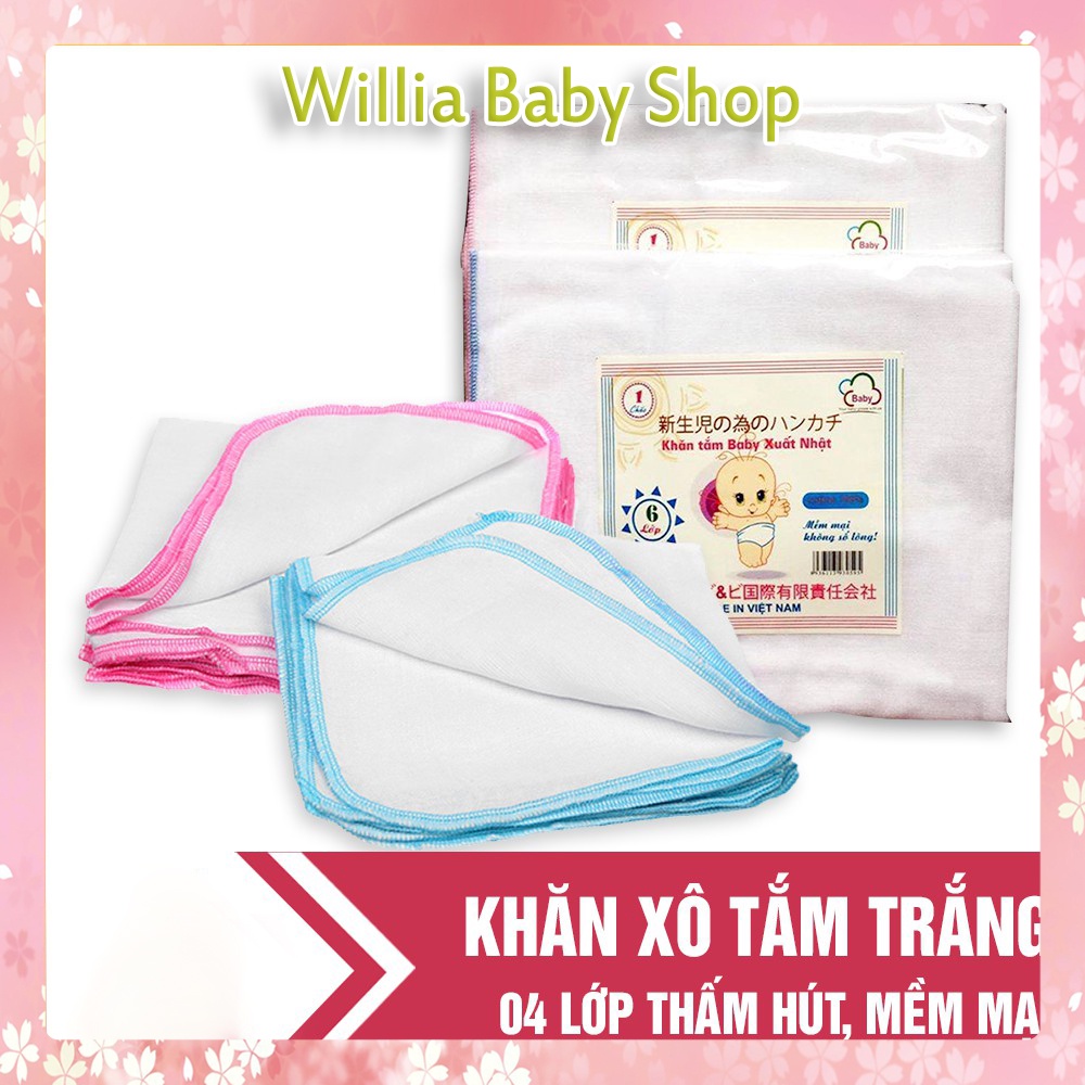 Set 10 Khăn Xô Sữa Cho Bé Sơ Sinh Xuất Nhật 4 Lớp