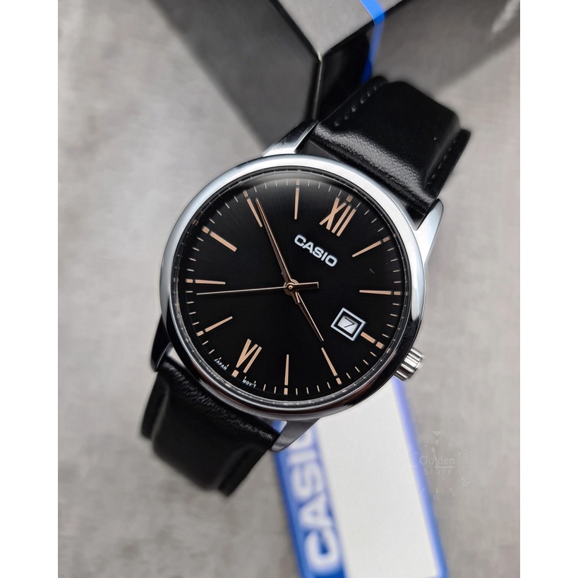 Đồng Hồ Casio Nam Chính Hãng, Đồng Hồ Casio MTPV002L Dây Da Nhiều Màu Fullbox.