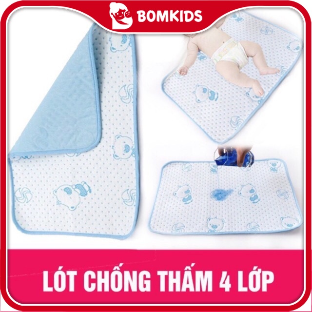 Miếng Lót Chống Thấm Cho Bé Sơ Sinh 4 Lớp Dày Dặn