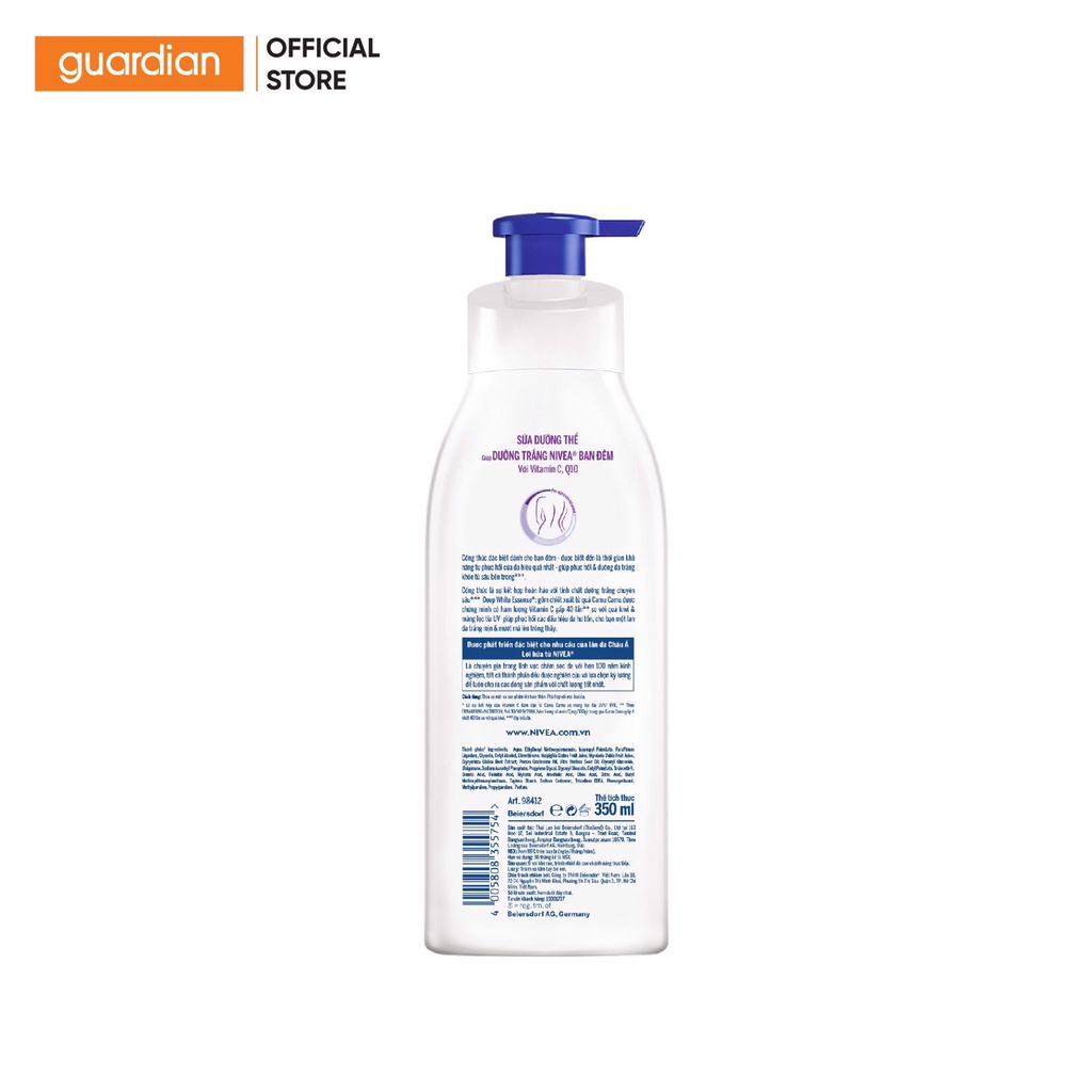 Sữa Dưỡng Thể Giúp Sáng Da Ban Đêm Night White Nivea 350ml