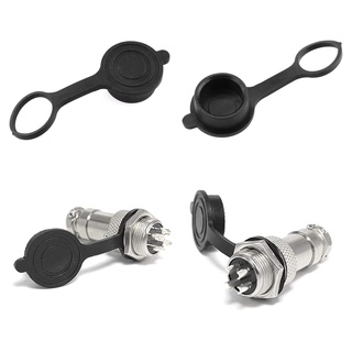 Nút bịt ổ cắm điện tròn chống nước chống bụi cho gx12 gx16 gx 20 đen
