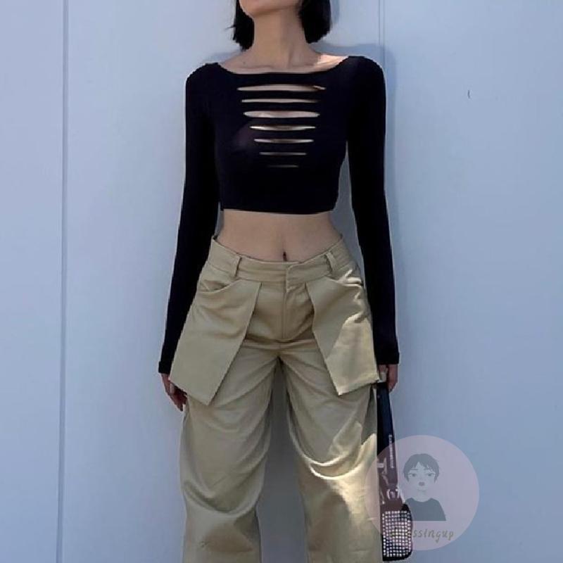 Áo Thun Dài Tay Cổ Thuyền Màu Trơn Thời Trang Mùa Hè Cho Nữ