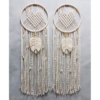 Vòng dreamcatcher macrame họa tiết trái tim - Treo tường, trang trí nhà cửa, decor phòng ngủ