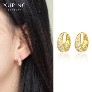 Bông Tai Mạ Vàng 24K, Dáng Tròn Cổ Điển Đính Đá Zircon Trang Nhã - XPBT62