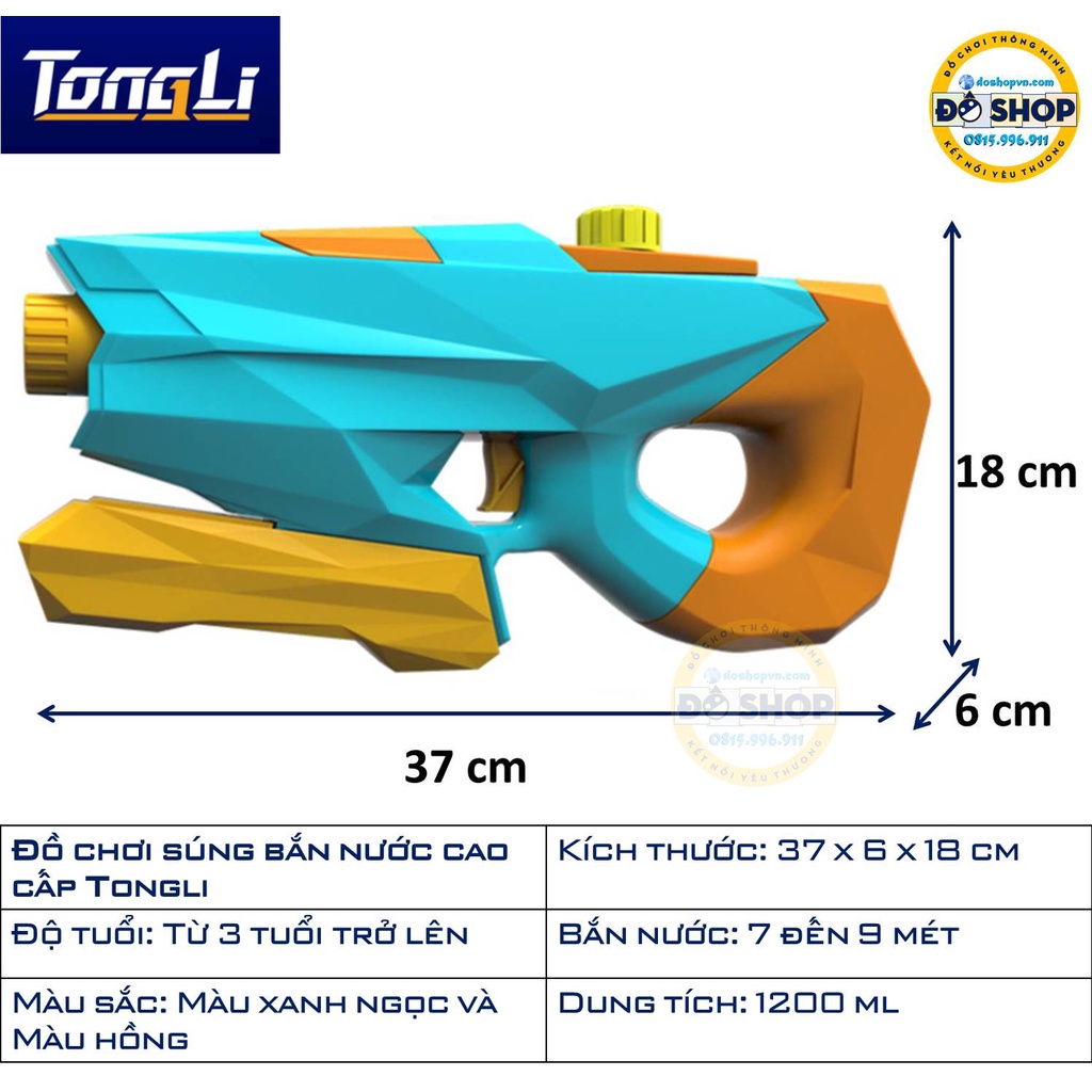 Đồ Chơi Trẻ Em Súng Nước Tongli Cao Cấp Áp Lực Lớn Thế Hệ Mới Nhựa ABS