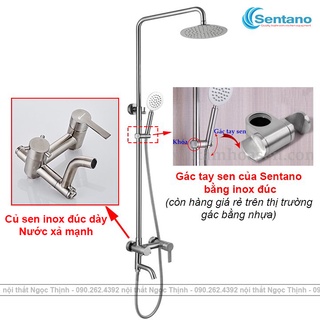 Bộ Sen cây tắm đứng NÓNG LẠNH INOX 304 SentanoHÀNG ĐÚC cao cấp