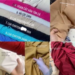 Vải voan và lụa chiffon nhiều màu 30k/1m khổ 1m5