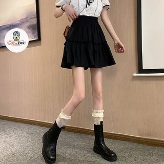 Chân váy ngắn xòe 2 tầng kèm quần lót trong chất thô lụa mềm mát - CUTEZOO
