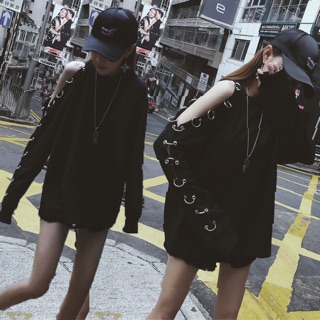 Áo thu đông hở vai đính xích ❤️❤️🙆🏻‍♀️