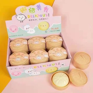 ĐỒ CHƠI SQUISHY HÌNH bánh bao giảm căng thẳng BÁNH BAO GIẢM STRESS/  SIZE TO 10cm kèm hộp tre