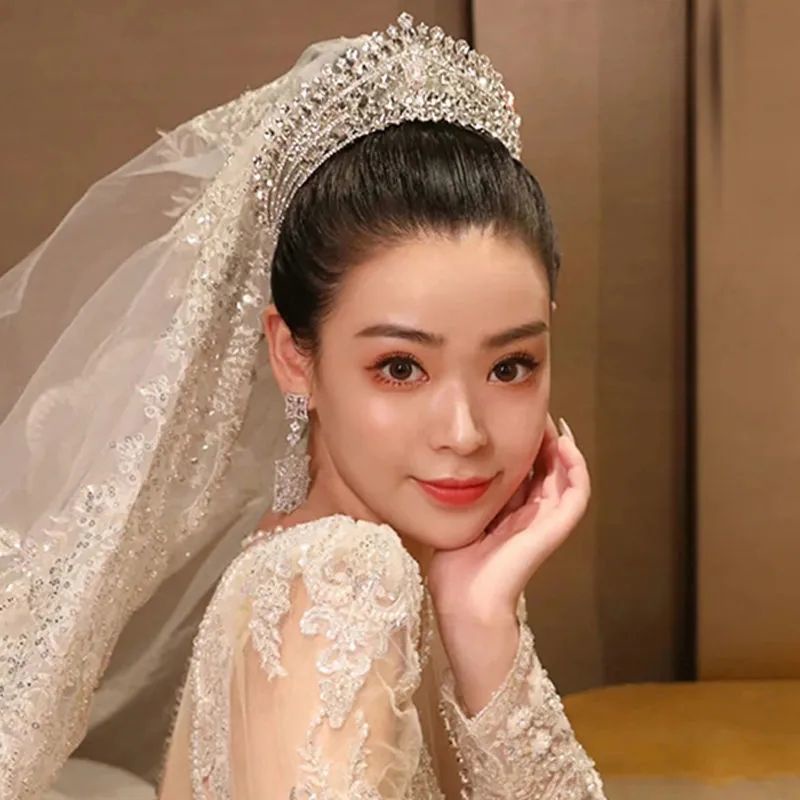 Vương Miện Cài Tóc Cô Dâu Hình Vương Miện Làm Thủ Công Phong Cách Mori Hàn Quốc