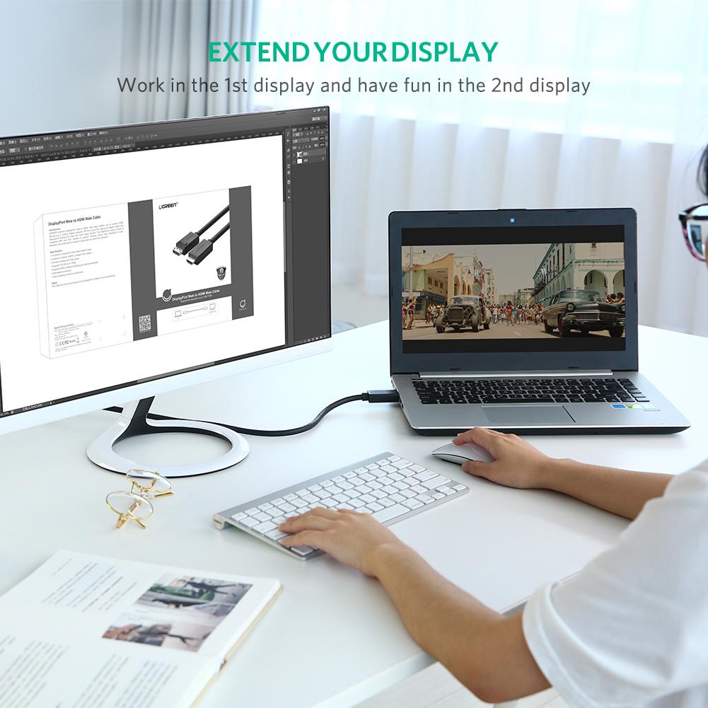 Dây Chuyển Displayport Sang HDMI 4K 2K Ugreen DP101 - BH 18T Chính Hãng