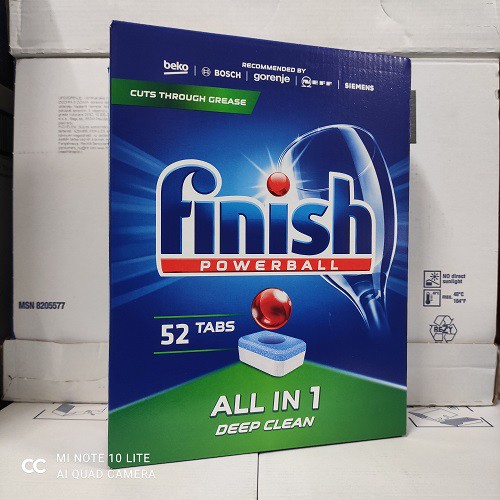 [Mã HCMST5 giảm 10K đơn 99K] Viên rửa bát Finish All in 1 hộp 52 viên